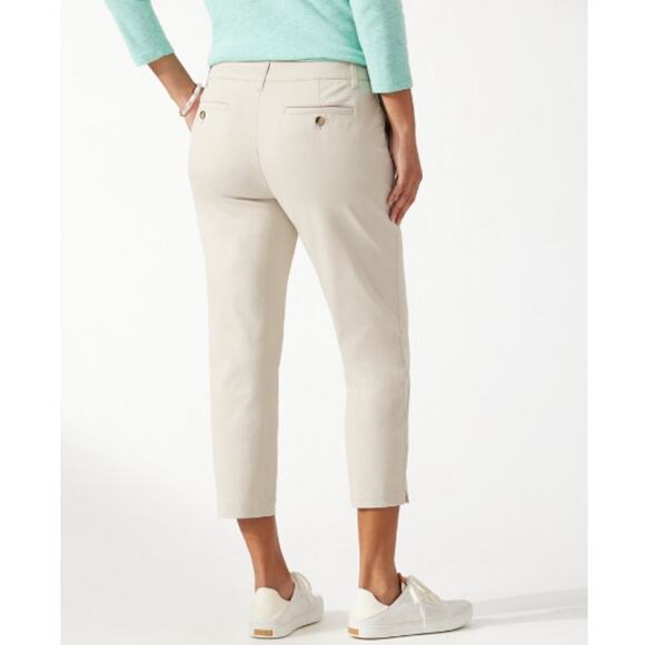 Tommy Bahama Women's Khaki Sand Boracay Cropped Pants Size 14 - Picture 2 of 9